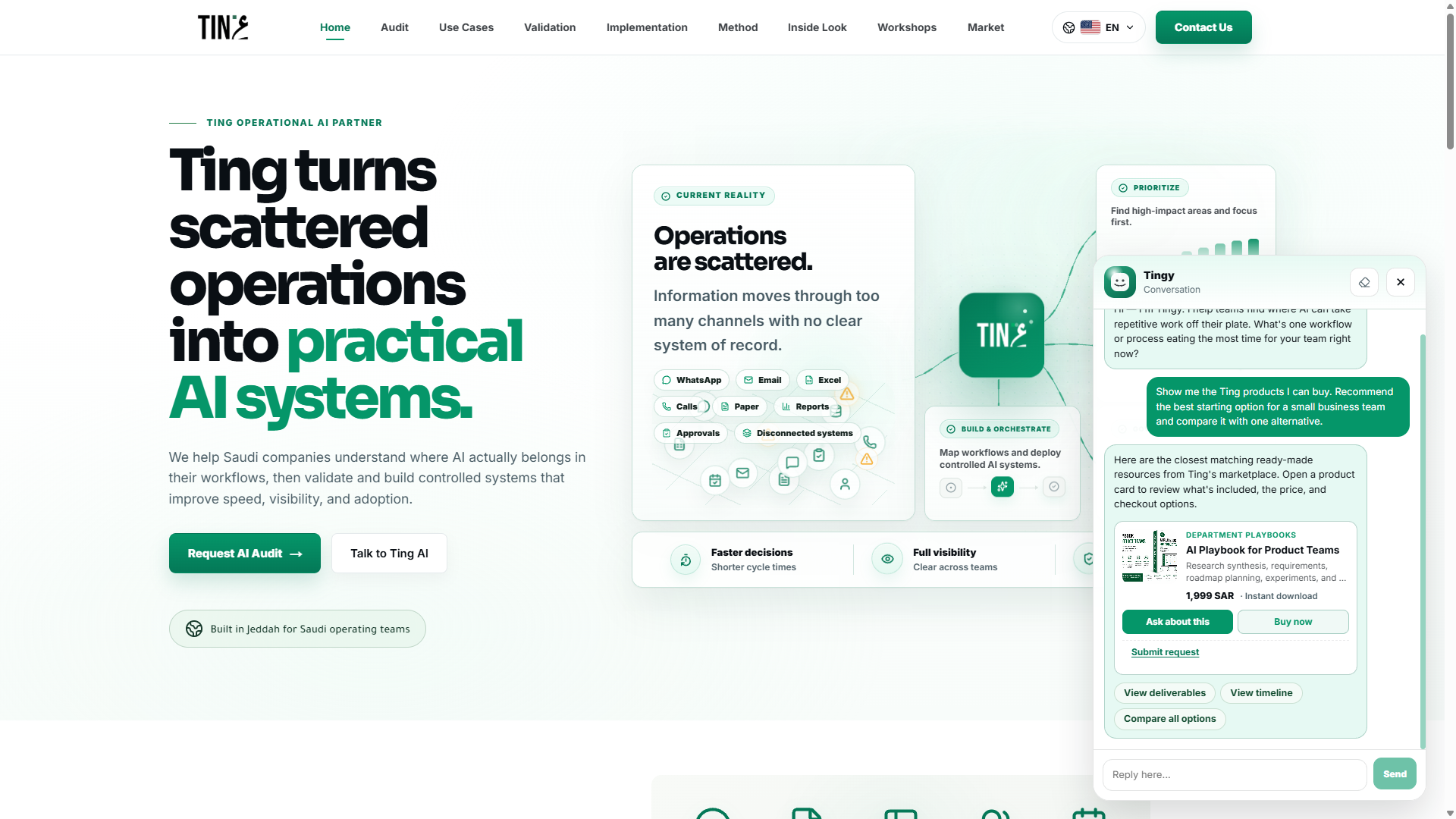 AI Product Discovery Agent presenting structured product recommendations inside a conversation
